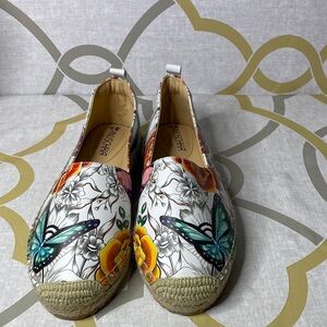 Anuschka Women's Floral Butterflies Espadrille Slip On Loafers